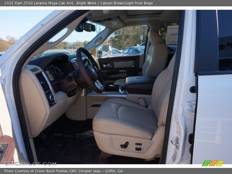Bright White / Canyon Brown/Light Frost Beige 2015 Ram 2500 Laramie Mega Cab 4x4