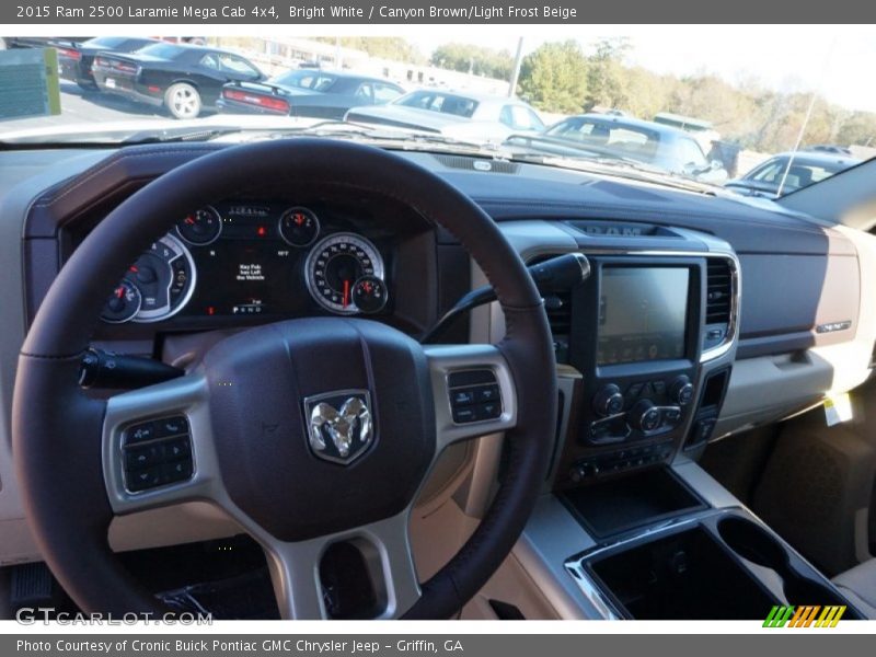 Bright White / Canyon Brown/Light Frost Beige 2015 Ram 2500 Laramie Mega Cab 4x4