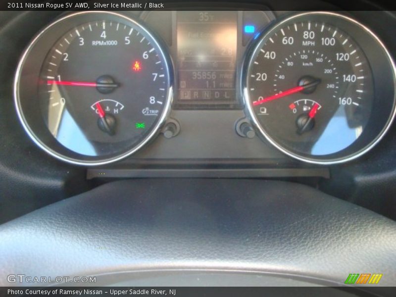 Silver Ice Metallic / Black 2011 Nissan Rogue SV AWD