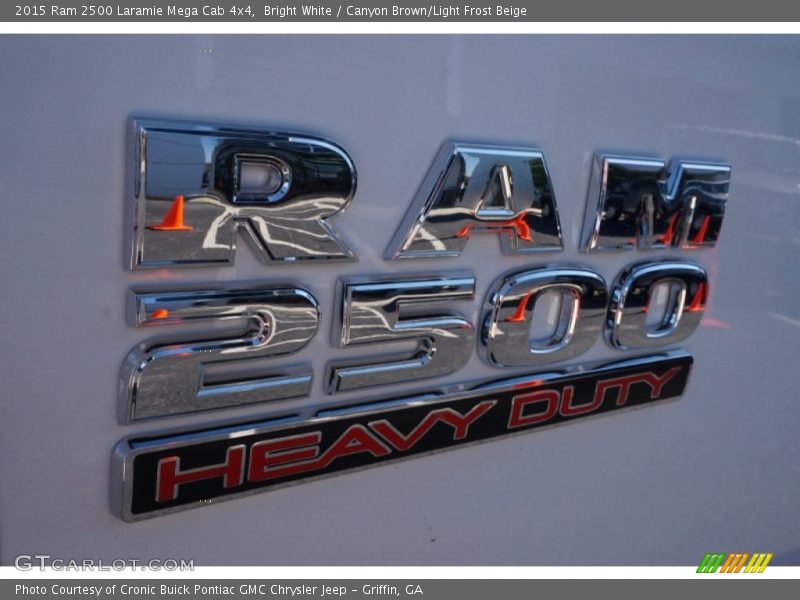 Bright White / Canyon Brown/Light Frost Beige 2015 Ram 2500 Laramie Mega Cab 4x4