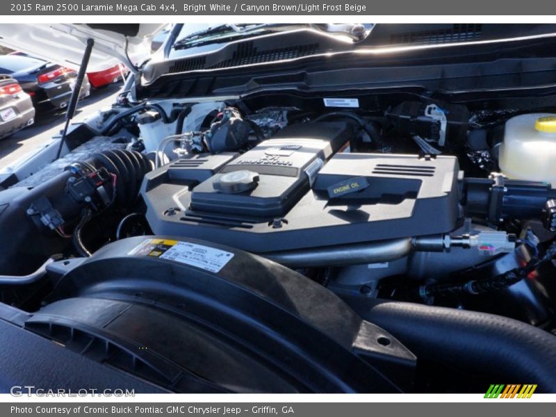 Bright White / Canyon Brown/Light Frost Beige 2015 Ram 2500 Laramie Mega Cab 4x4