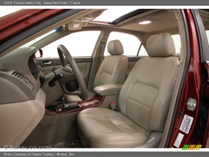 Salsa Red Pearl / Taupe 2003 Toyota Camry XLE
