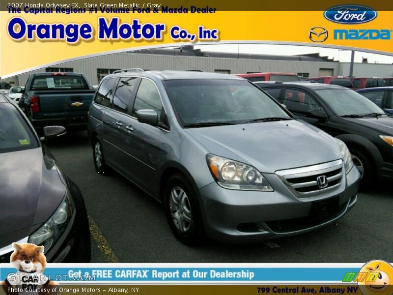 Slate Green Metallic / Gray 2007 Honda Odyssey EX