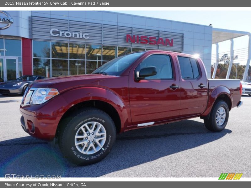 Cayenne Red / Beige 2015 Nissan Frontier SV Crew Cab