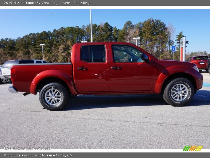 Cayenne Red / Beige 2015 Nissan Frontier SV Crew Cab