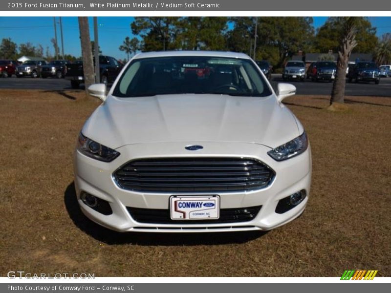 White Platinum Metallic / Medium Soft Ceramic 2015 Ford Fusion Titanium