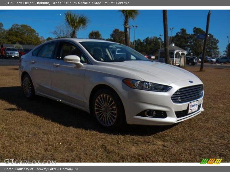 White Platinum Metallic / Medium Soft Ceramic 2015 Ford Fusion Titanium