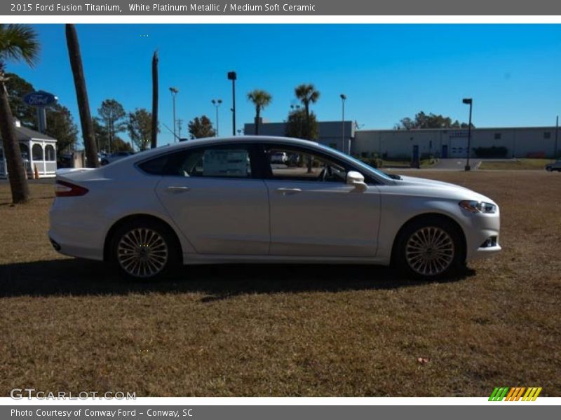 White Platinum Metallic / Medium Soft Ceramic 2015 Ford Fusion Titanium