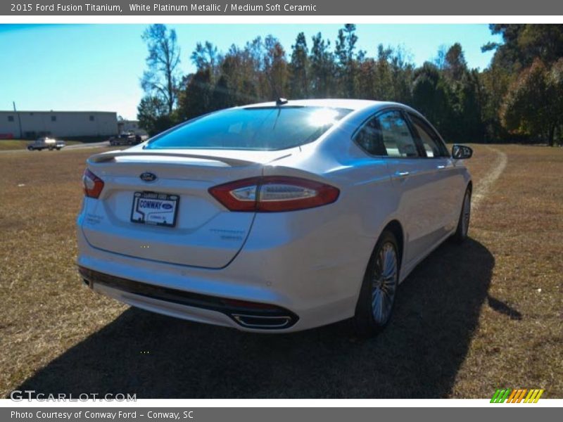 White Platinum Metallic / Medium Soft Ceramic 2015 Ford Fusion Titanium