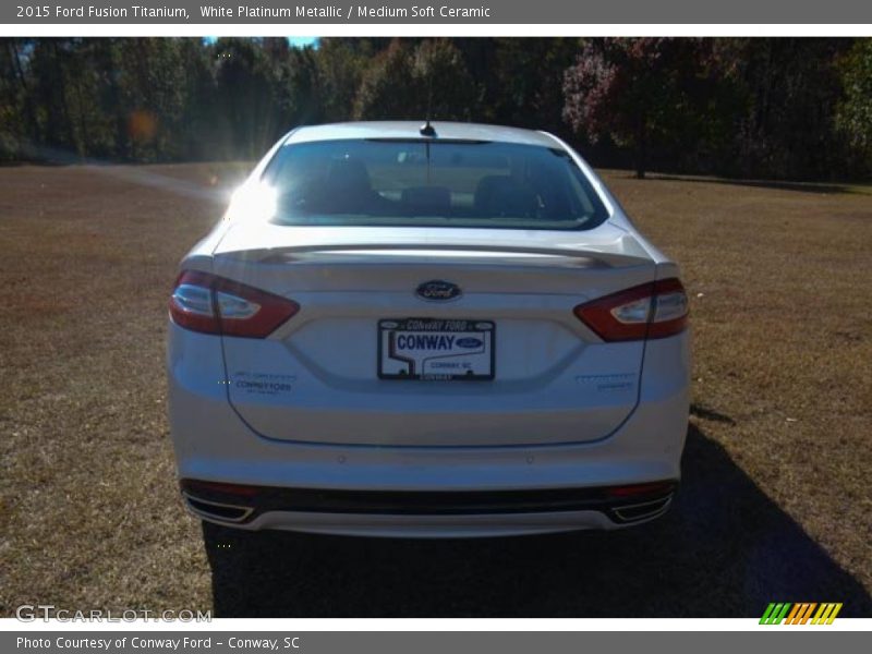 White Platinum Metallic / Medium Soft Ceramic 2015 Ford Fusion Titanium