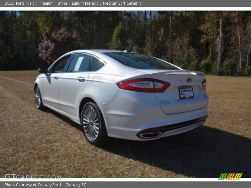 White Platinum Metallic / Medium Soft Ceramic 2015 Ford Fusion Titanium