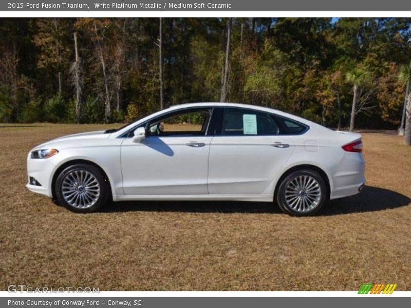 White Platinum Metallic / Medium Soft Ceramic 2015 Ford Fusion Titanium