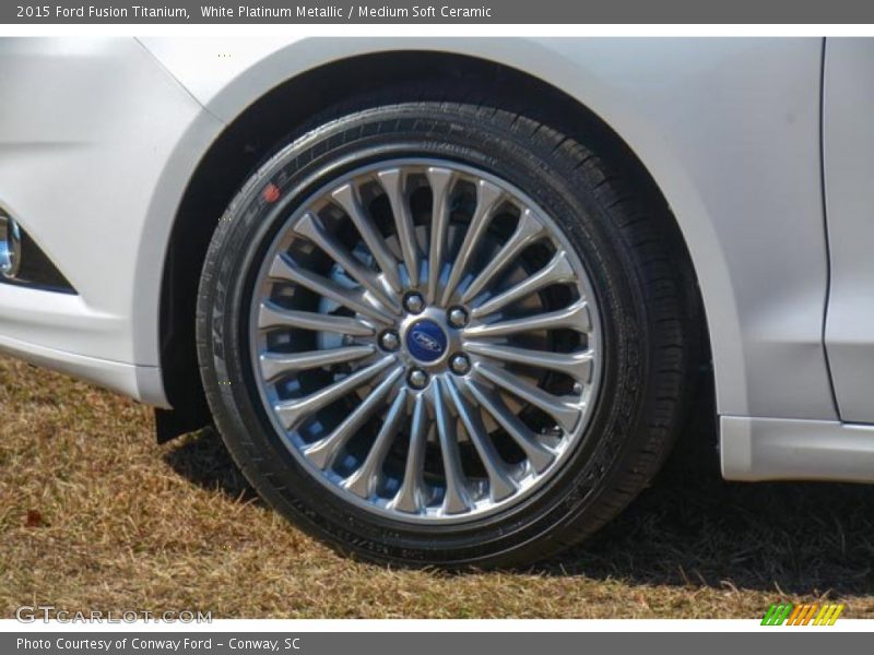 White Platinum Metallic / Medium Soft Ceramic 2015 Ford Fusion Titanium