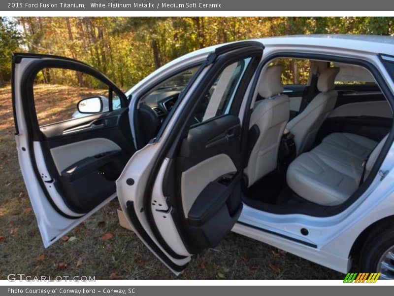 White Platinum Metallic / Medium Soft Ceramic 2015 Ford Fusion Titanium