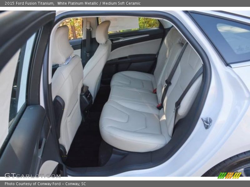 White Platinum Metallic / Medium Soft Ceramic 2015 Ford Fusion Titanium
