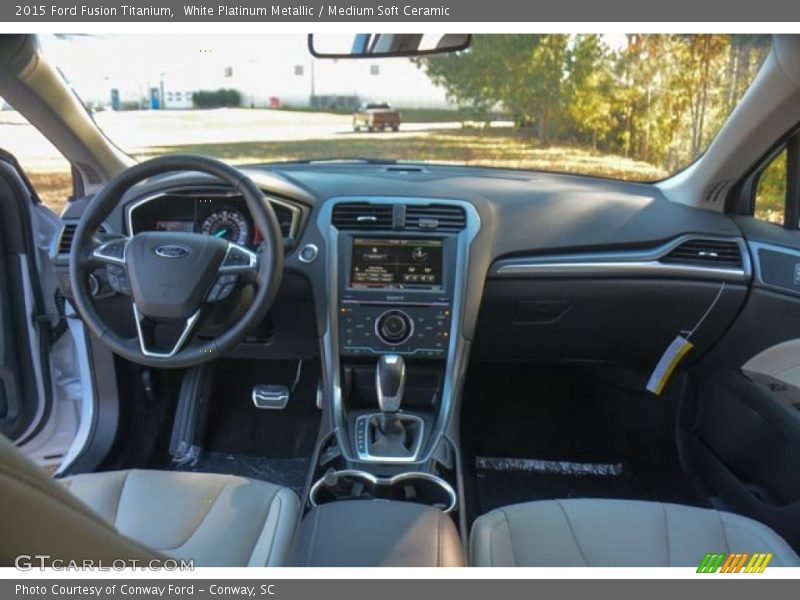 White Platinum Metallic / Medium Soft Ceramic 2015 Ford Fusion Titanium