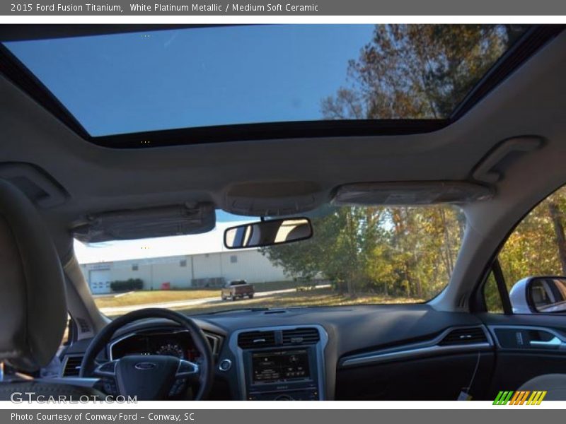 White Platinum Metallic / Medium Soft Ceramic 2015 Ford Fusion Titanium