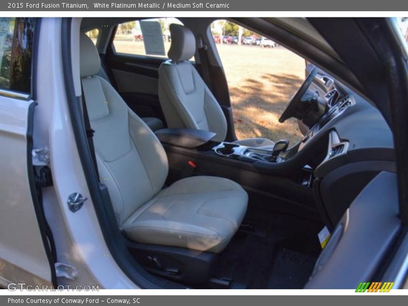 White Platinum Metallic / Medium Soft Ceramic 2015 Ford Fusion Titanium