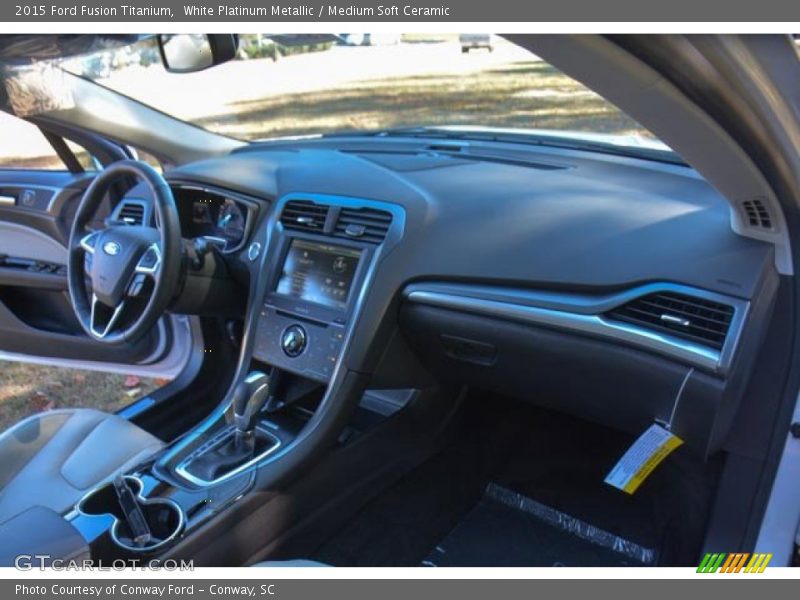 White Platinum Metallic / Medium Soft Ceramic 2015 Ford Fusion Titanium