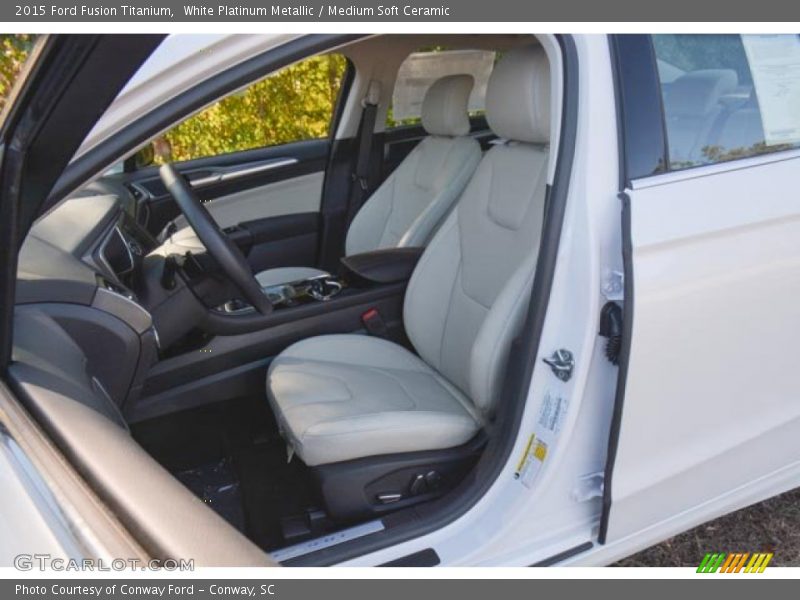 White Platinum Metallic / Medium Soft Ceramic 2015 Ford Fusion Titanium