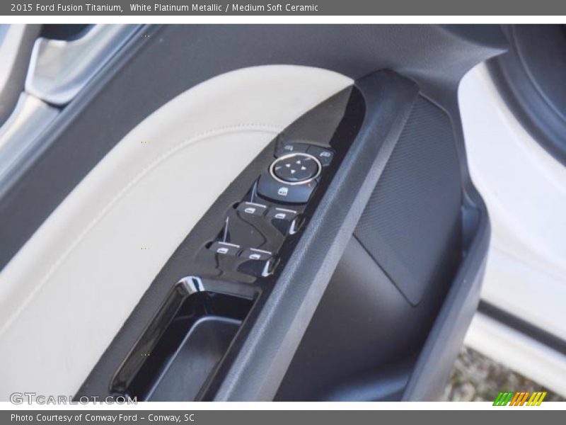 White Platinum Metallic / Medium Soft Ceramic 2015 Ford Fusion Titanium