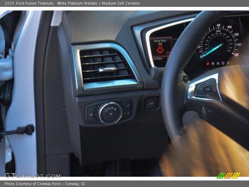 White Platinum Metallic / Medium Soft Ceramic 2015 Ford Fusion Titanium