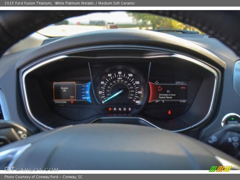 White Platinum Metallic / Medium Soft Ceramic 2015 Ford Fusion Titanium