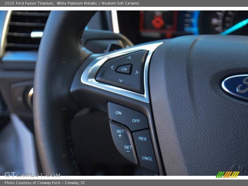 White Platinum Metallic / Medium Soft Ceramic 2015 Ford Fusion Titanium