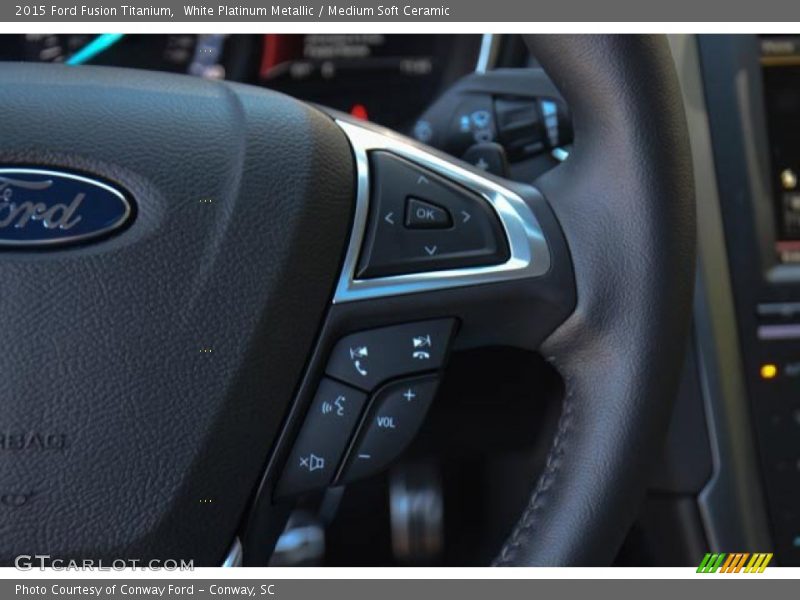 White Platinum Metallic / Medium Soft Ceramic 2015 Ford Fusion Titanium