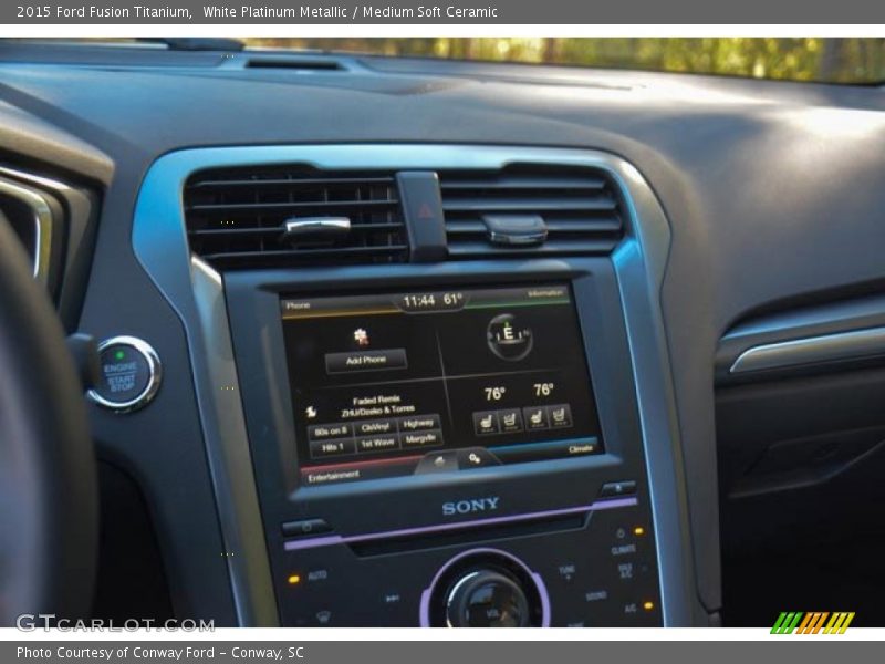 White Platinum Metallic / Medium Soft Ceramic 2015 Ford Fusion Titanium