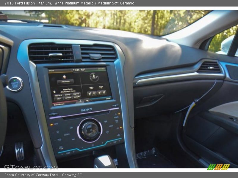 White Platinum Metallic / Medium Soft Ceramic 2015 Ford Fusion Titanium