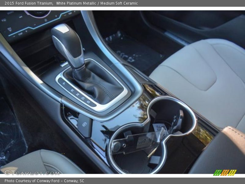 White Platinum Metallic / Medium Soft Ceramic 2015 Ford Fusion Titanium