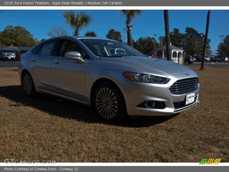 Ingot Silver Metallic / Medium Soft Ceramic 2015 Ford Fusion Titanium