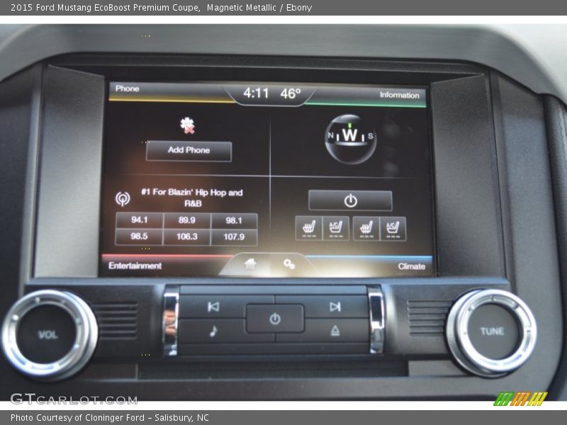 Controls of 2015 Mustang EcoBoost Premium Coupe