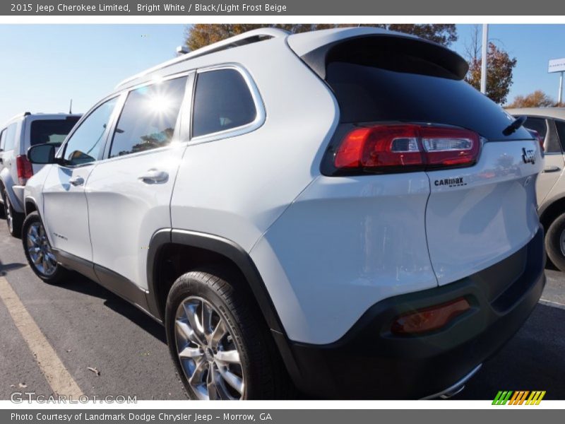 Bright White / Black/Light Frost Beige 2015 Jeep Cherokee Limited