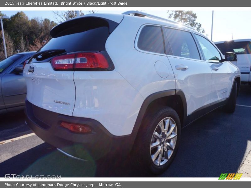 Bright White / Black/Light Frost Beige 2015 Jeep Cherokee Limited