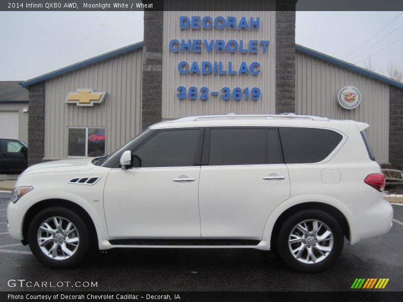 Moonlight White / Wheat 2014 Infiniti QX80 AWD