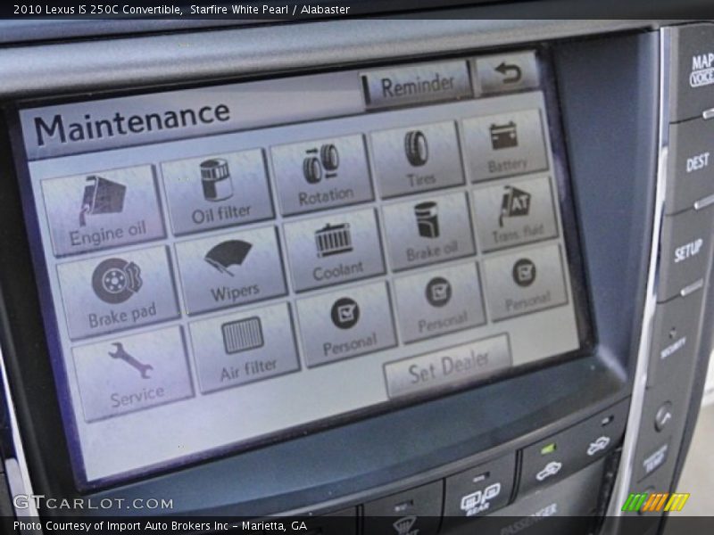 Starfire White Pearl / Alabaster 2010 Lexus IS 250C Convertible