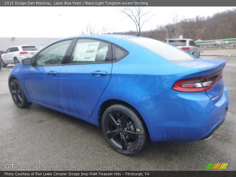 Laser Blue Pearl / Black/Light Tungsten Accent Stitching 2015 Dodge Dart Blacktop