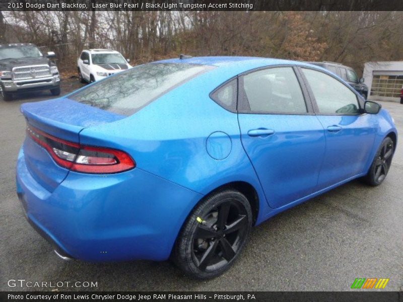 Laser Blue Pearl / Black/Light Tungsten Accent Stitching 2015 Dodge Dart Blacktop