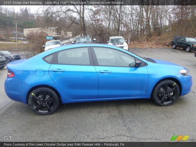 Laser Blue Pearl / Black/Light Tungsten Accent Stitching 2015 Dodge Dart Blacktop