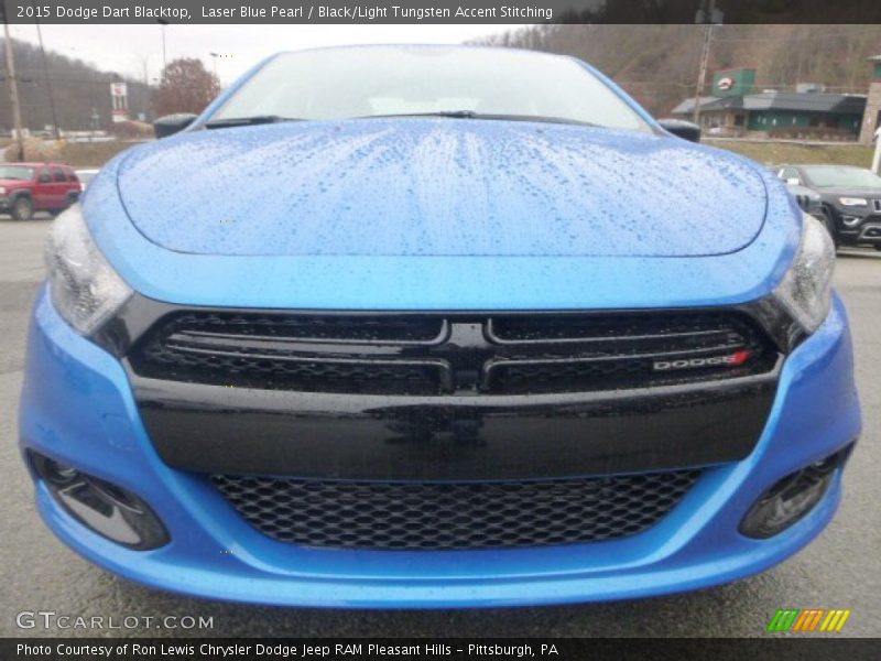 Laser Blue Pearl / Black/Light Tungsten Accent Stitching 2015 Dodge Dart Blacktop