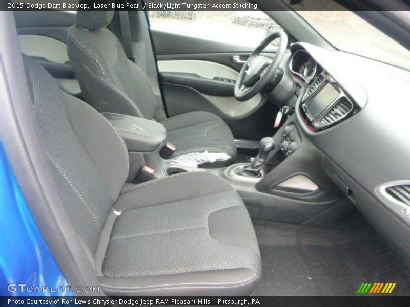 Laser Blue Pearl / Black/Light Tungsten Accent Stitching 2015 Dodge Dart Blacktop
