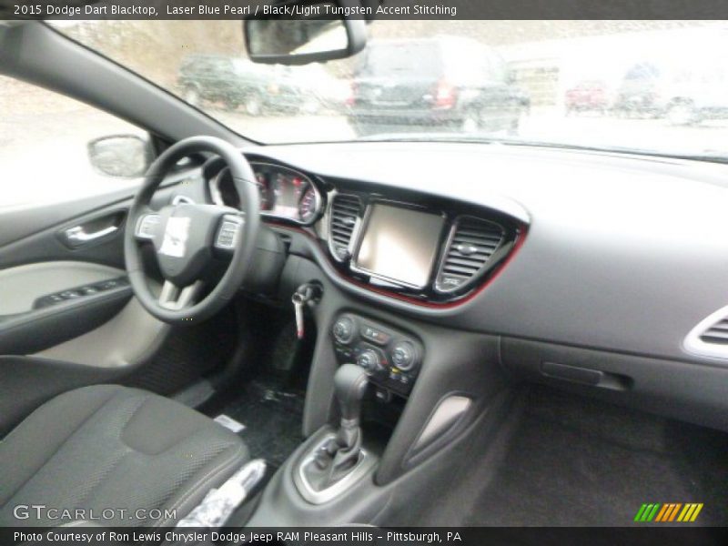 Laser Blue Pearl / Black/Light Tungsten Accent Stitching 2015 Dodge Dart Blacktop