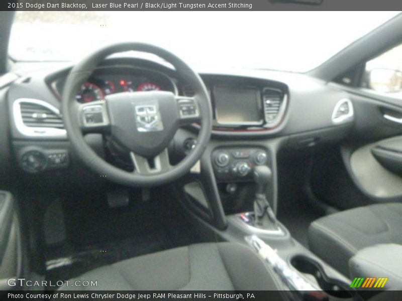 Laser Blue Pearl / Black/Light Tungsten Accent Stitching 2015 Dodge Dart Blacktop