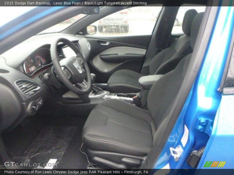 Laser Blue Pearl / Black/Light Tungsten Accent Stitching 2015 Dodge Dart Blacktop