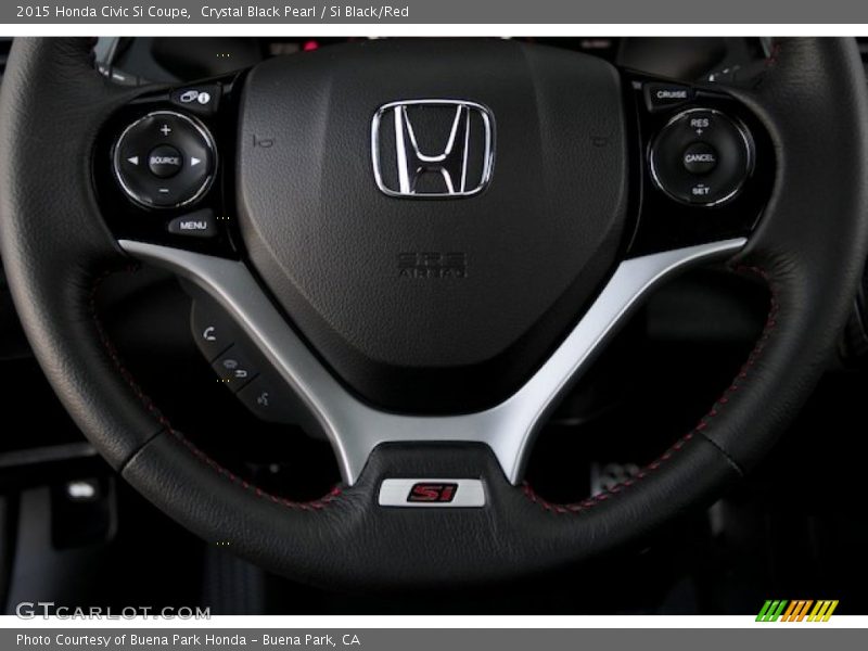 Crystal Black Pearl / Si Black/Red 2015 Honda Civic Si Coupe