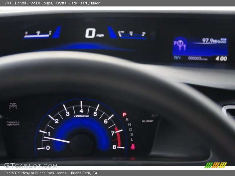 Crystal Black Pearl / Black 2015 Honda Civic LX Coupe