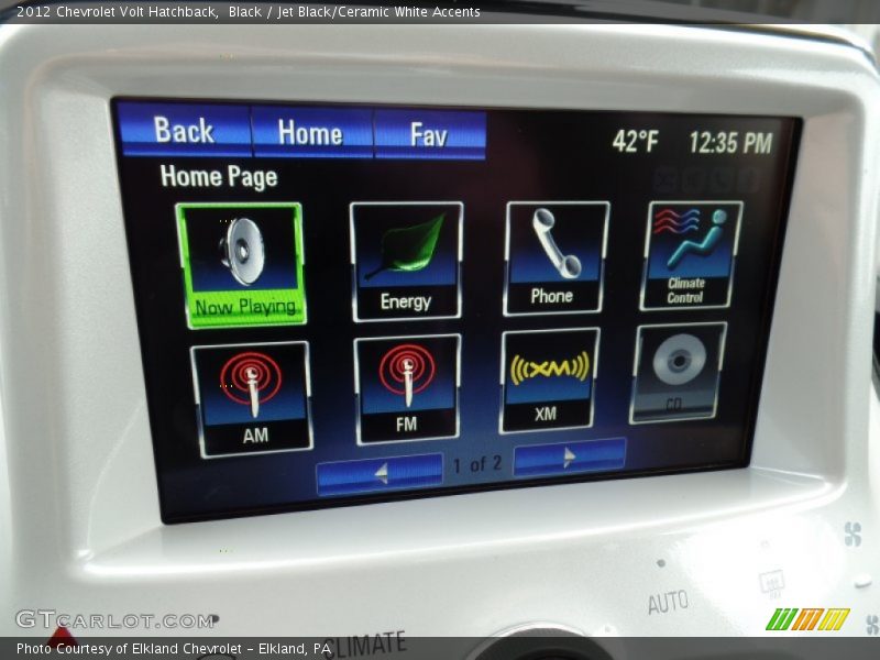 Black / Jet Black/Ceramic White Accents 2012 Chevrolet Volt Hatchback