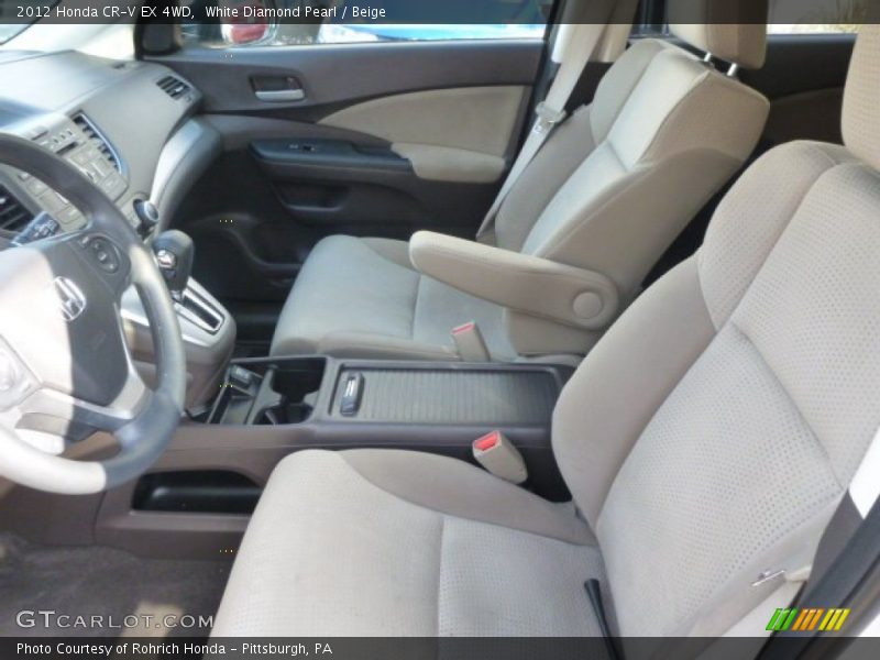 White Diamond Pearl / Beige 2012 Honda CR-V EX 4WD